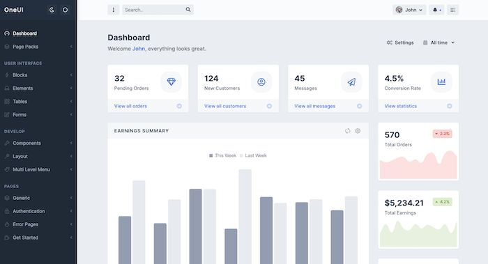 One UI Laravel Theme