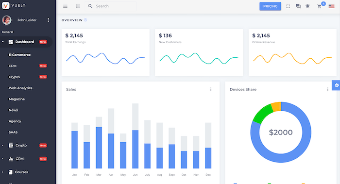 Vuely Dashboard