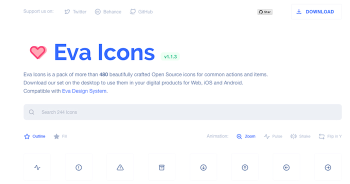 Eva Icons Free Icon Library