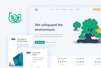 Leaf - Nonprofit Environmental Bootstrap 4 Template Preview