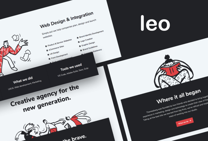 Leo - Agency Bootstrap 4 Template Preview