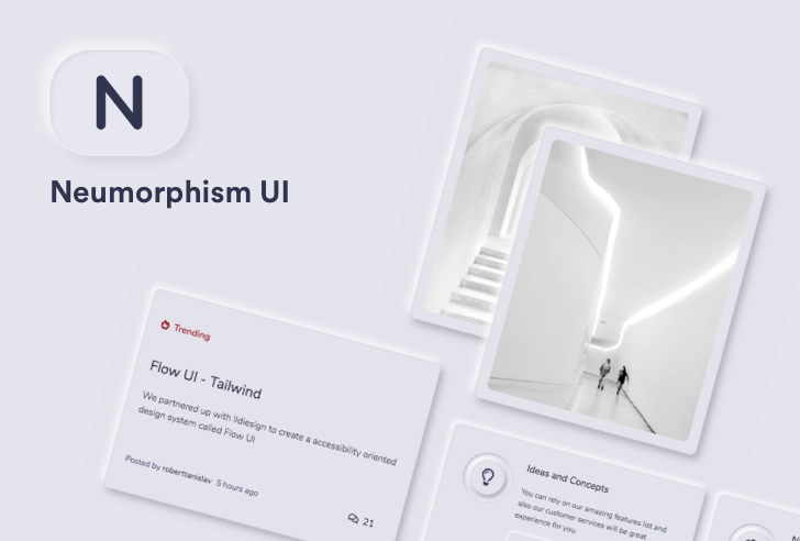 Neumorphism UI Bootstrap Preview  12+ Free Bootstrap Admin Templates and Dashboard UI Kits for Web Developers neumorphism ui thumbnail