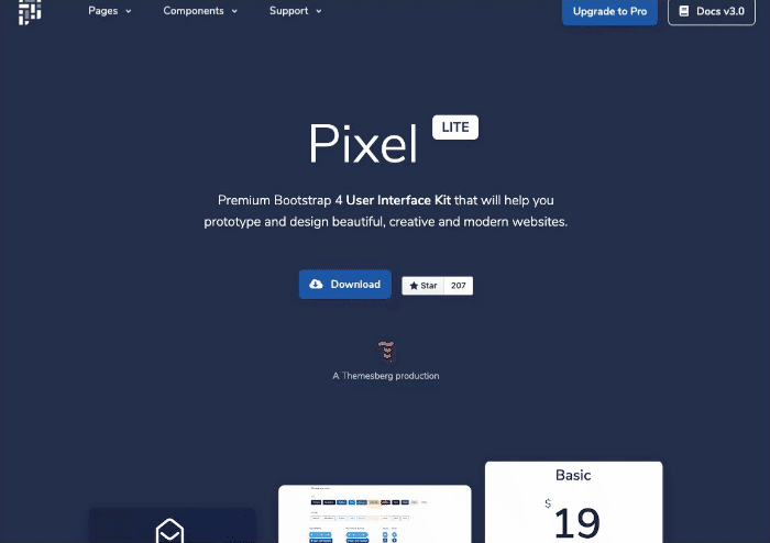 Pixel Bootstrap 4 UI Kit Preview