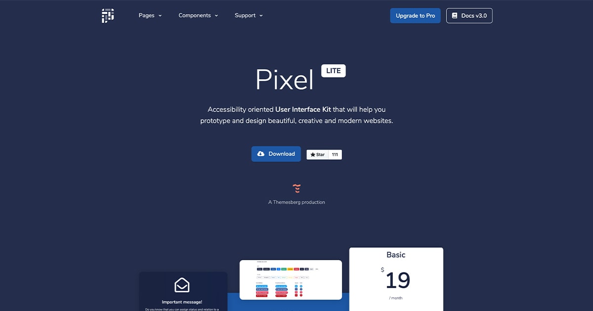 Pixel Lite Bootstrap UI Kit Preview