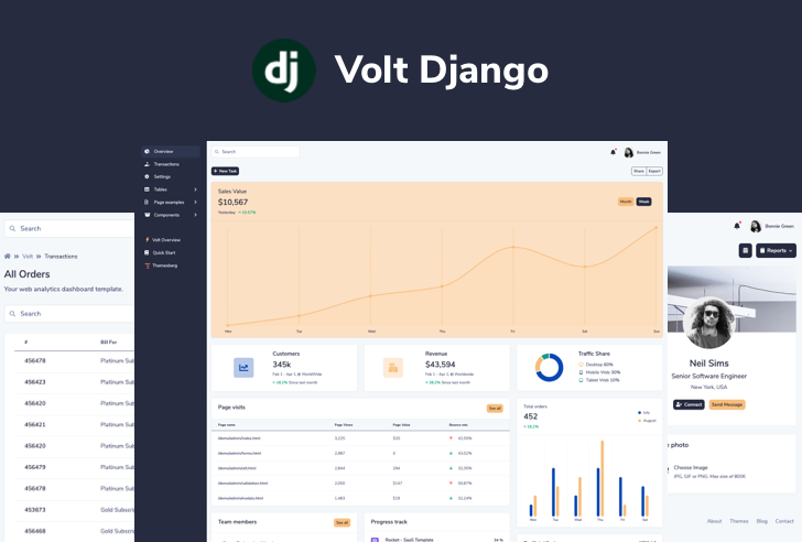 Volt Django Dashboard Preview